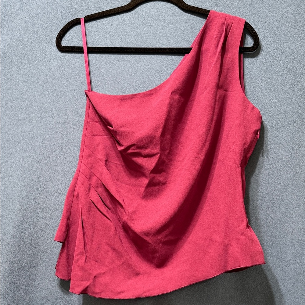 Elegant Purple One-Shoulder Top Side Zipper White House Black Market Size 8